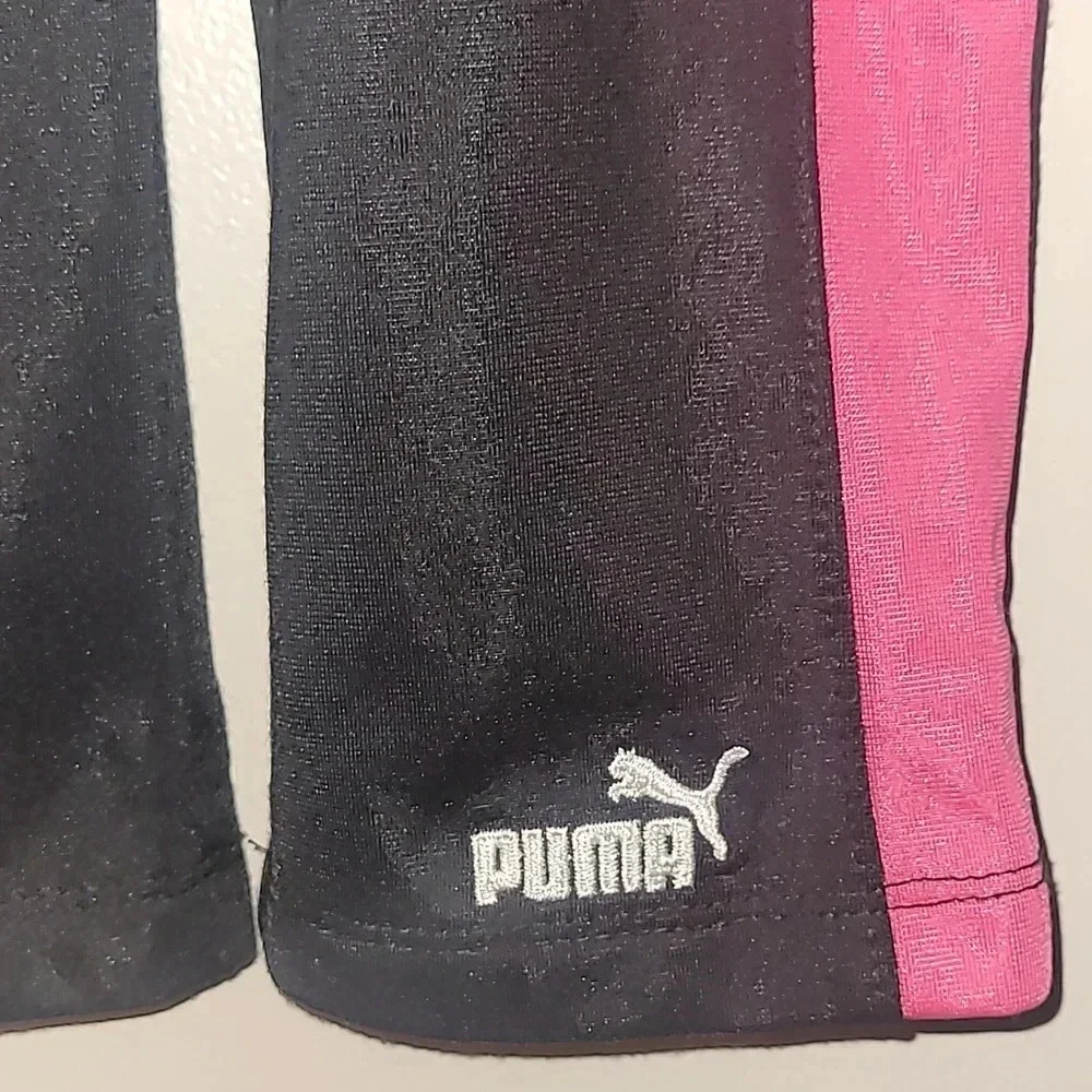 Girls size 12 months Puma tracksuit black pink white zip-up jacket pants LOT F3 - Picture 4 of 6